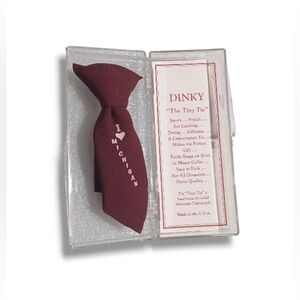 I Heart Michigan Handmade Dinky Tiny Tie Vintage Clip On Mini Burgundy Mens Baby